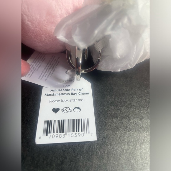 BNWT JELLYCAT I AM AMUSEABLE PAIR OF MARSHMALLOWS BAG CHARM KEYCHAIN - Picture 12 of 13